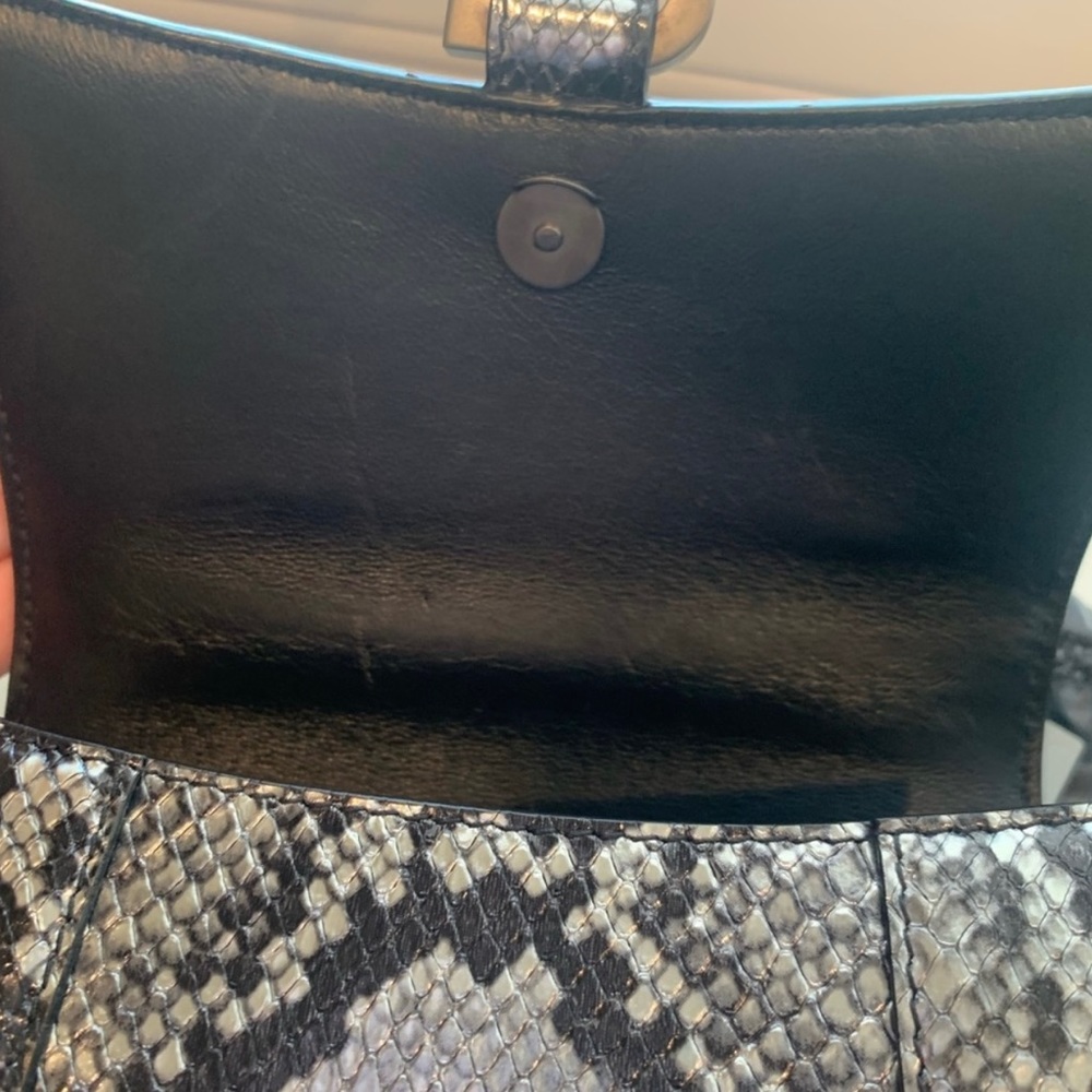 Balenciaga XS Hourglass snakeskin leather top handle bag in black and silver - Picture 8 of 8